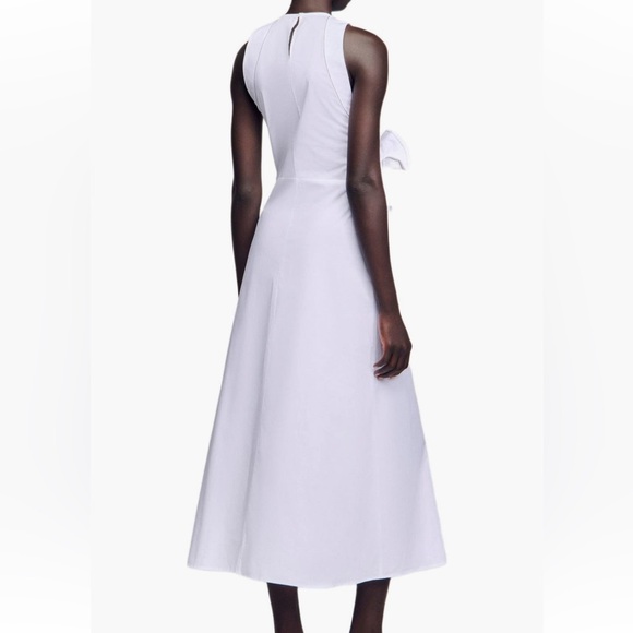 Sandro NWT White Midi Dress with Floral Detail - Picture 2 of 7